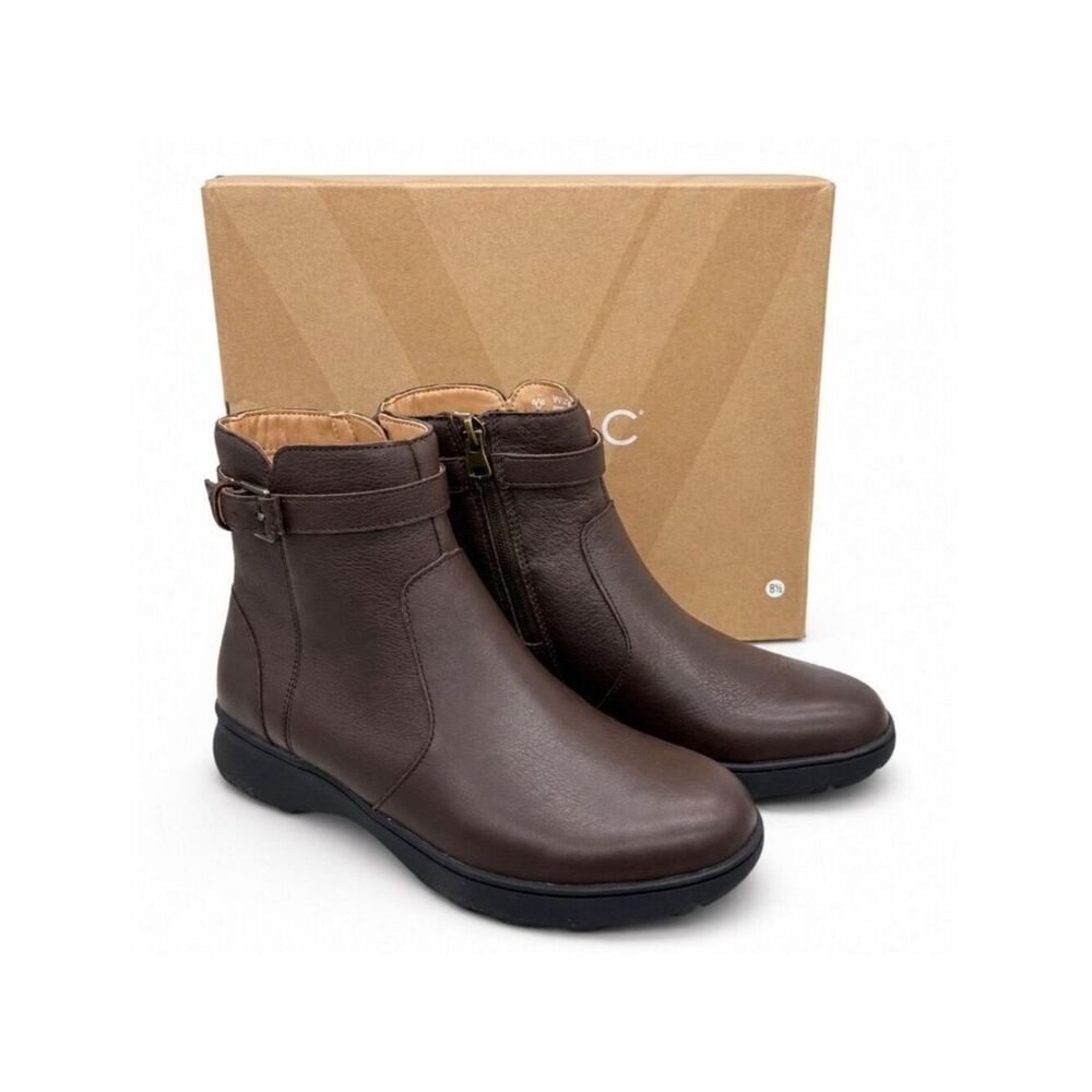 VIONIC Redding Supportive Chocolate Ganache Leather Waterproof Boots Womens 6.5 - Picture 3 of 9